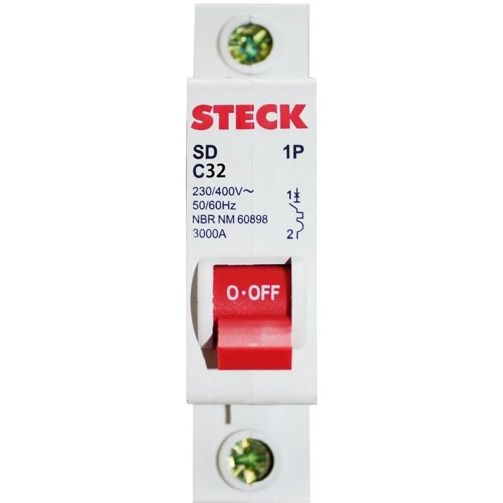 Dijuntor unipolar 32A- Steck - imagem 1