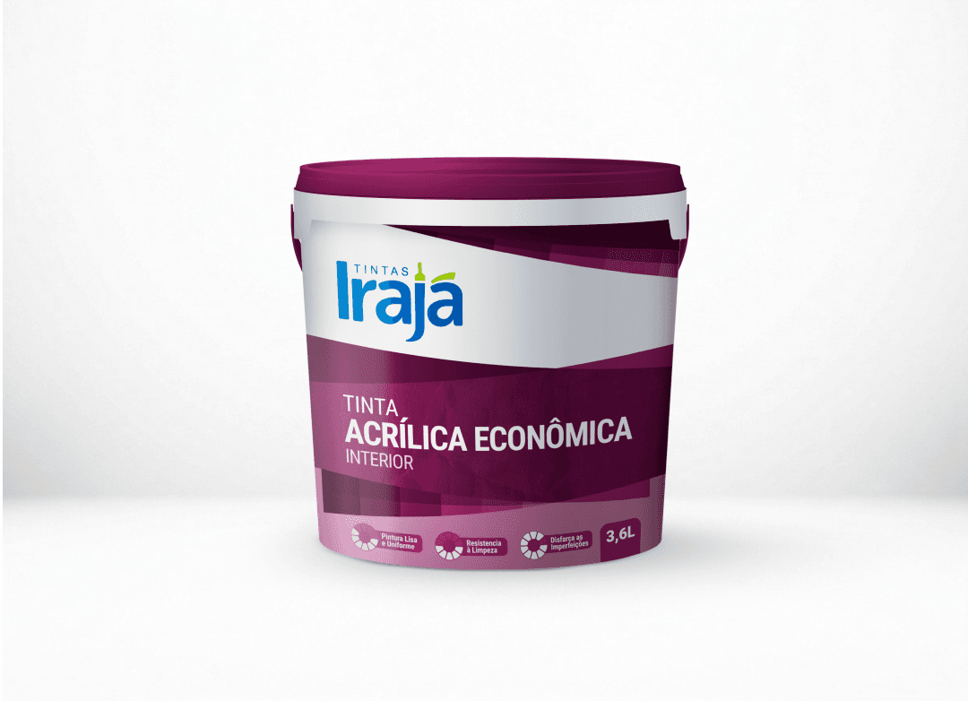 Tinta Acrílica Econômica Branca neve Irajá 3,6L - imagem 1