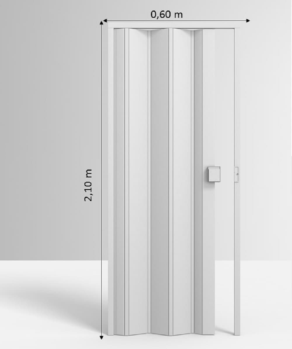 Porta sanfonada PVC branca 60x2,10- Permatti - imagem 1